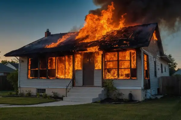Home on fire - Struck by Lightning Home on fire - Struck by Lightning