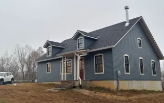 Home with lightning rod protection