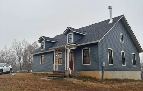 Home with lightning rod protection