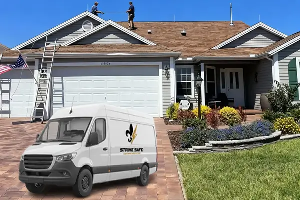 Installing Lightning Rods on Roof Installing Lightning Rods on Roof