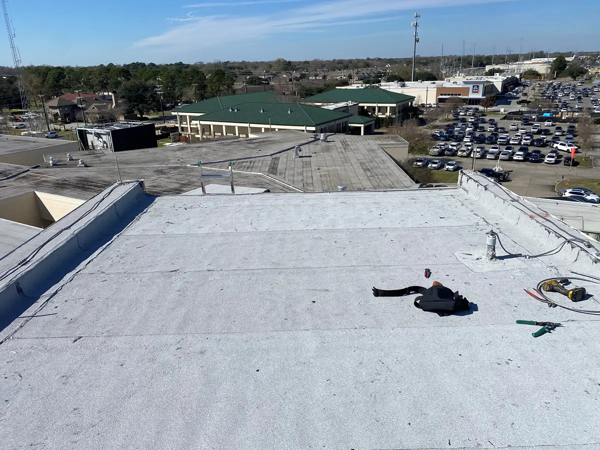 Lightning Protection Rod Installed on Flat Roof