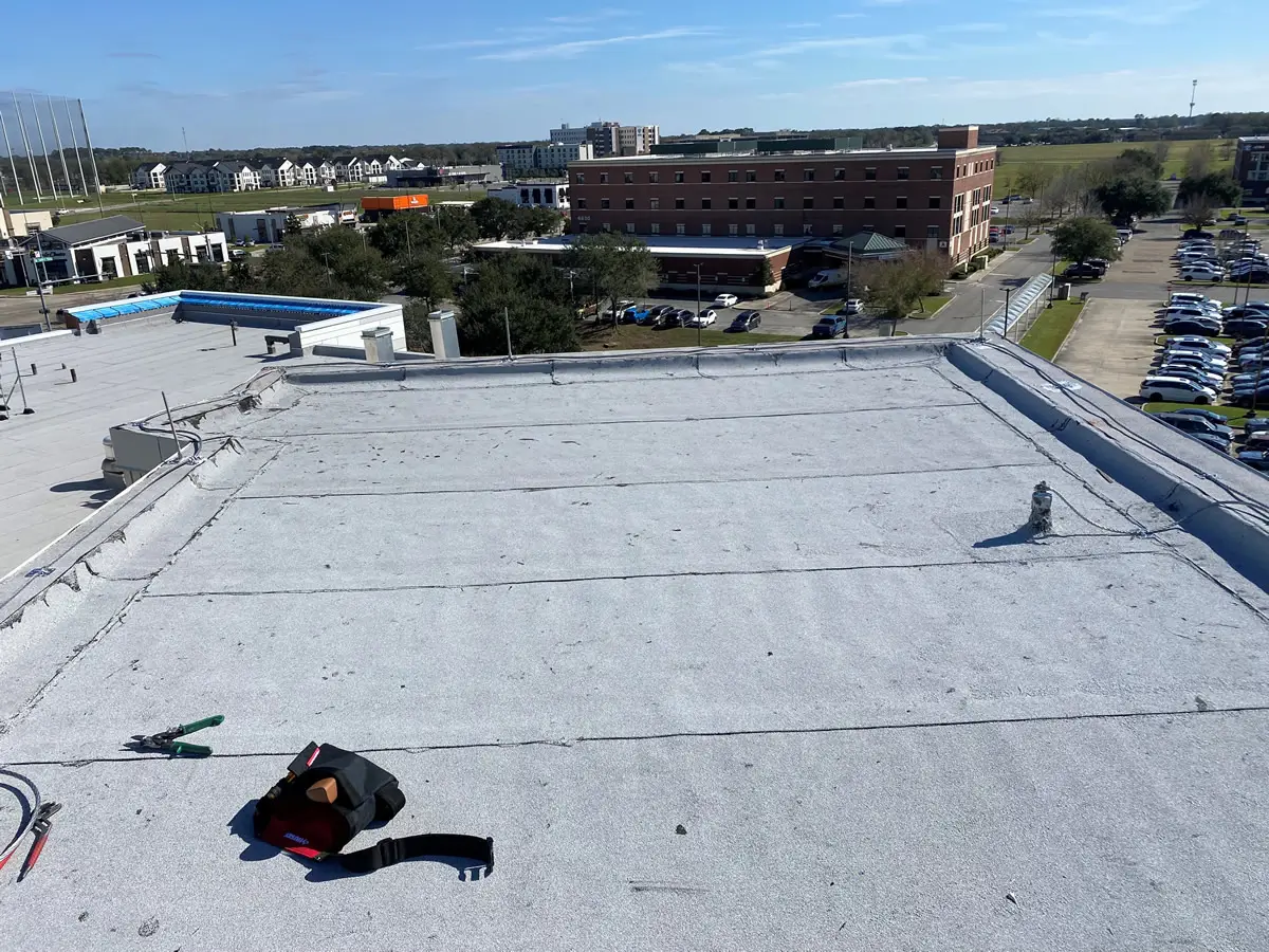 Lightning Protection Rod Installed on Flat Roof