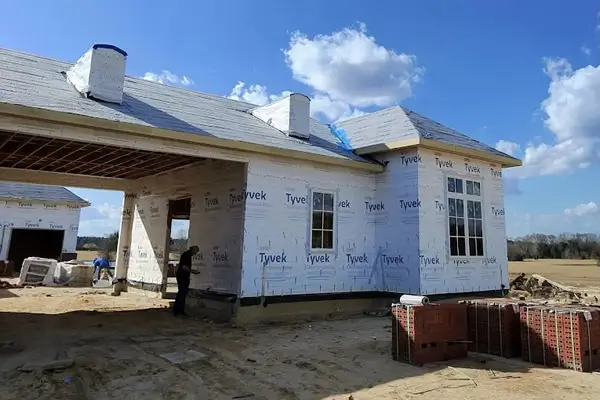 Installing lightning rods during new construction