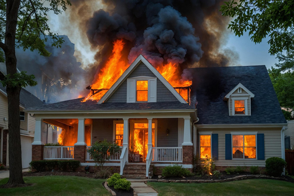 House Fire Due to Lightning