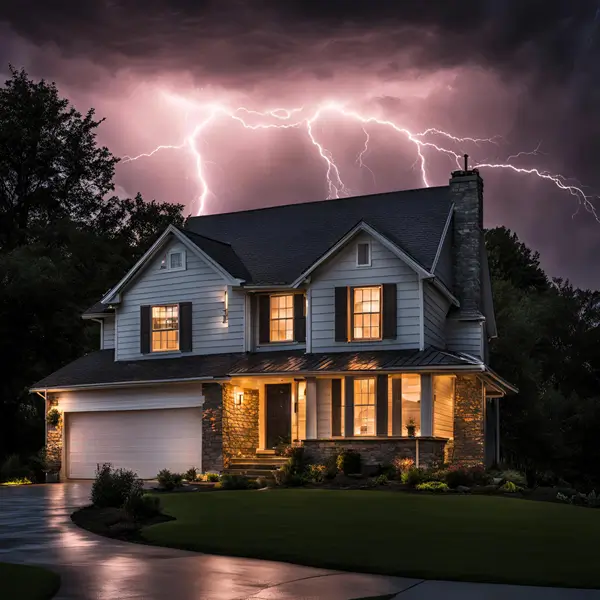 Lightning Strike on a house