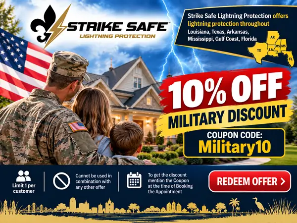 Military Discount on Lightning Protection Installation